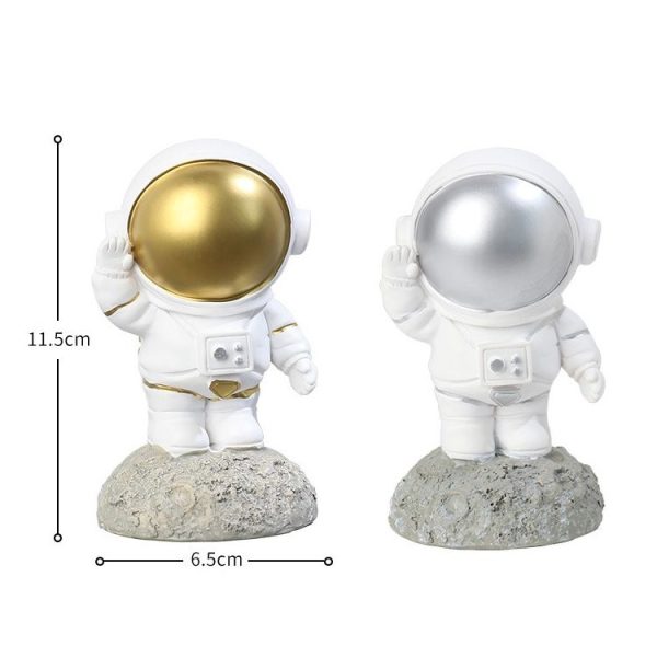 Resin Crafts Space Astronaut Ornaments Home Office Desktop Ornaments Children Gift, Style: Station Gold - Image 2