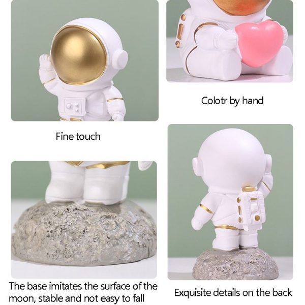 Resin Crafts Space Astronaut Ornaments Home Office Desktop Ornaments Children Gift, Style: Station Gold - Image 4