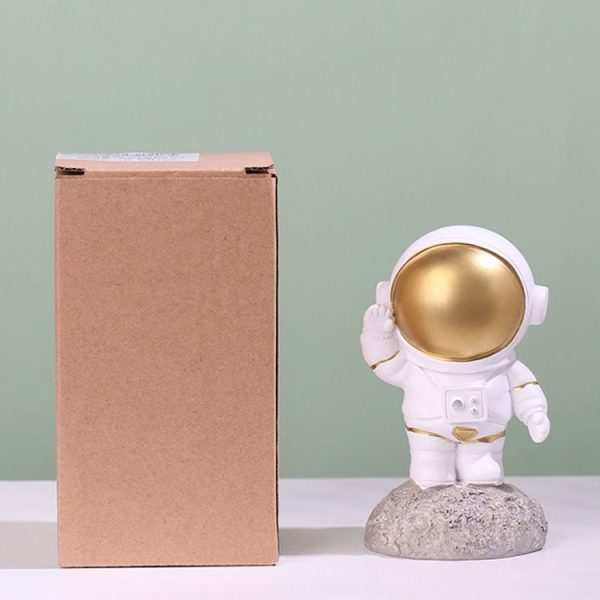 Resin Crafts Space Astronaut Ornaments Home Office Desktop Ornaments Children Gift, Style: Station Gold - Image 5