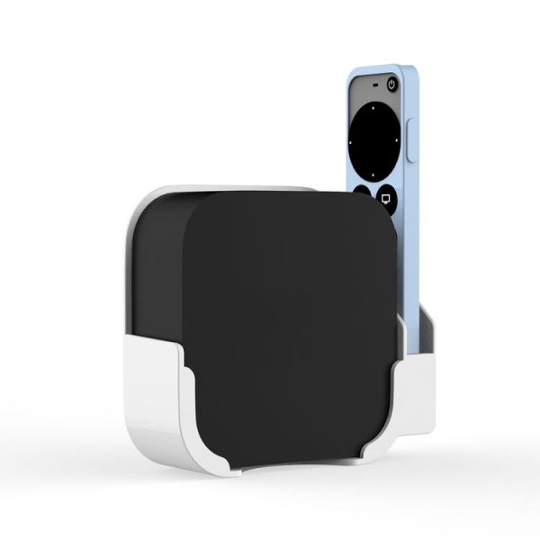 JV06T Set Top Box Bracket + Remote Control Protective Case Set for Apple TV (White + Fluorescent Green) - Image 5