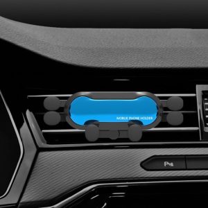 2 PCS Car Mobile Phone Gravity Bracket Car Exit Mobile Phone Bracket (Blue)