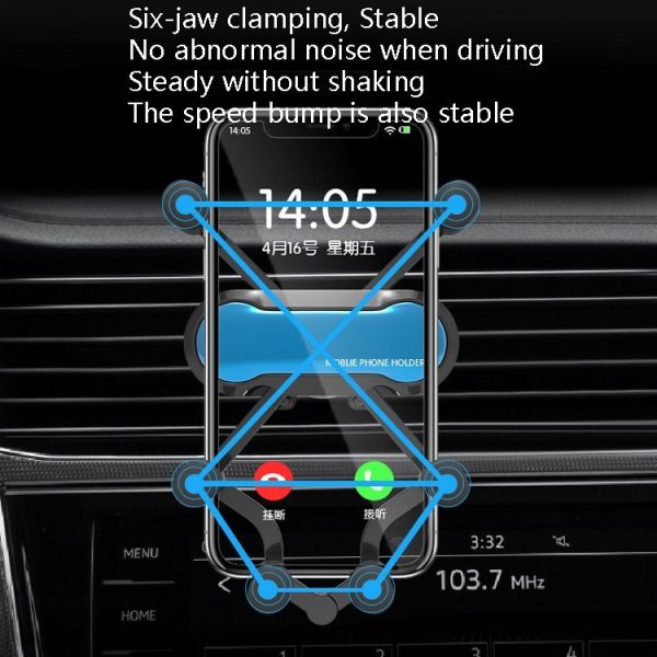 2 PCS Car Mobile Phone Gravity Bracket Car Exit Mobile Phone Bracket (Blue) - Image 4