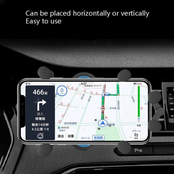 2 PCS Car Mobile Phone Gravity Bracket Car Exit Mobile Phone Bracket (Blue) - Image 5