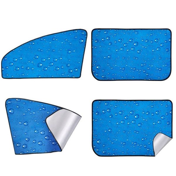 R-2938 Single-Layer Sun Protection Magnetic Car Curtain Vehicle Water Drop Sunshade (Blue Rear) - Image 2