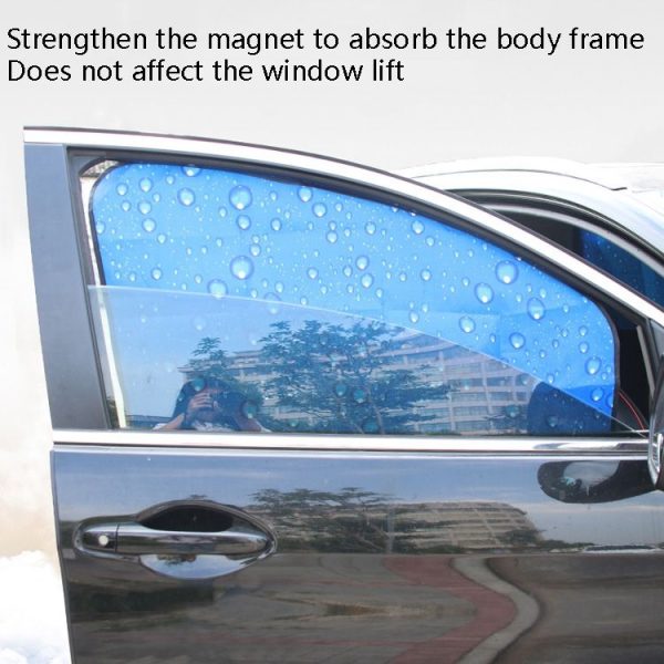 R-2938 Single-Layer Sun Protection Magnetic Car Curtain Vehicle Water Drop Sunshade (Blue Rear) - Image 5