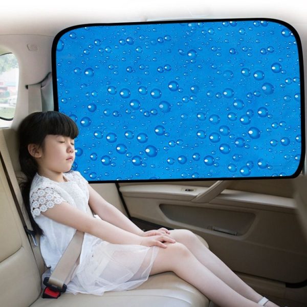 R-2938 Single-Layer Sun Protection Magnetic Car Curtain Vehicle Water Drop Sunshade (Blue Rear) - Image 7