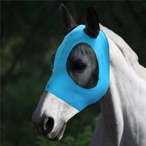 MMZ-001 Breathable Horse Mask Mosquito Insect And Fly Mask Equestrian Supplies (Blue)