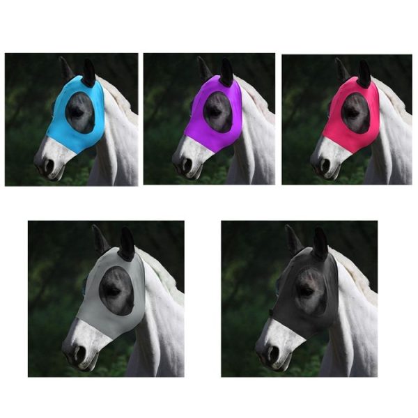 MMZ-001 Breathable Horse Mask Mosquito Insect And Fly Mask Equestrian Supplies (Blue) - Image 2