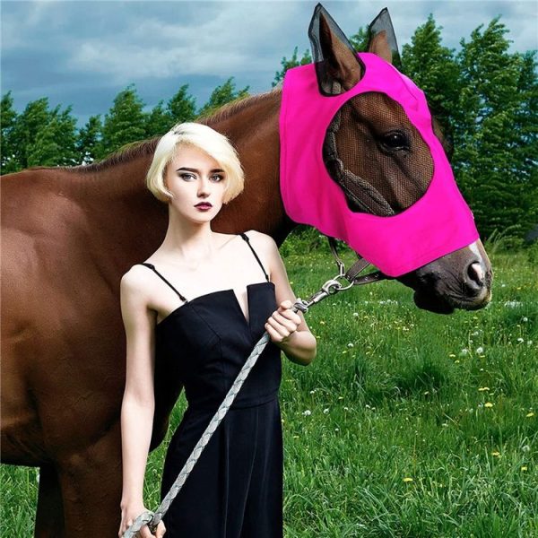 MMZ-001 Breathable Horse Mask Mosquito Insect And Fly Mask Equestrian Supplies (Blue) - Image 5