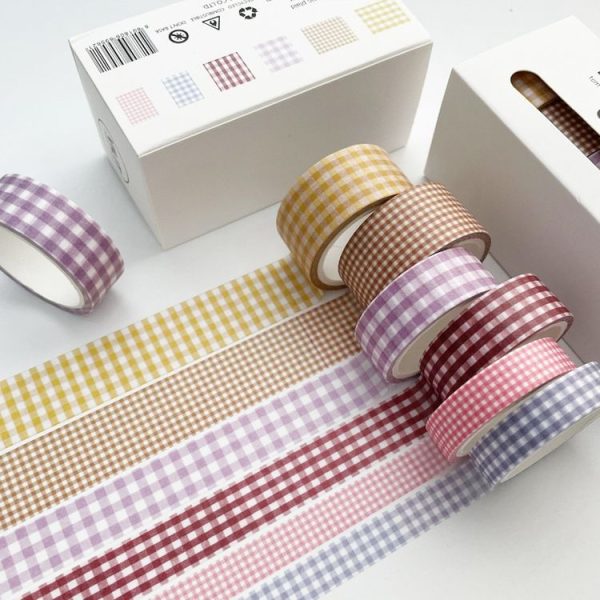 Paper Lattice Decorative Material Tape For Handbook (Basic Plaid) - Image 2