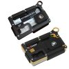 Aluminum Alloy Card Holder Leather Wallet Multifunctional Adjustable Snap Button Pocket Wallet (Black) - Image 2