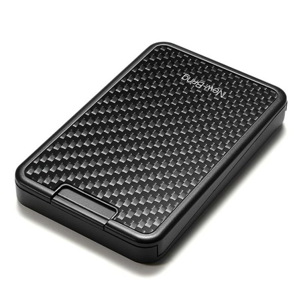 New-Bring Carbon Fiber Metal Card Holder Male Personality Card Holder Anti-Theft RFID Ultra-Thin Small Card Box (Black)