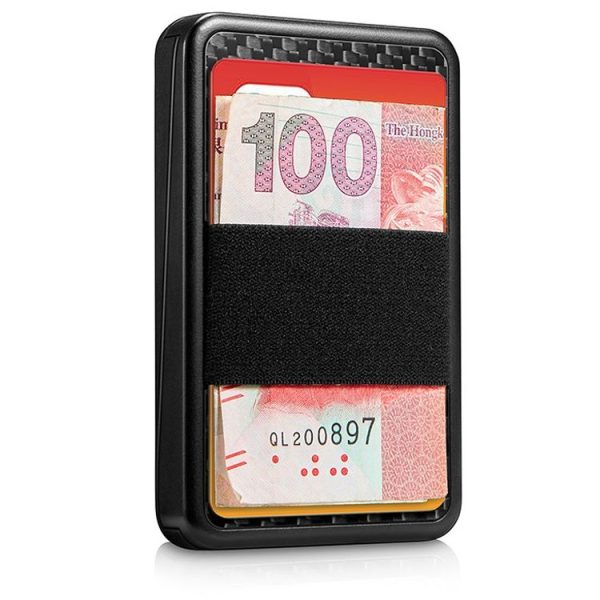 New-Bring Carbon Fiber Metal Card Holder Male Personality Card Holder Anti-Theft RFID Ultra-Thin Small Card Box (Black) - Image 4