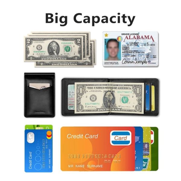 New-Bring Anti-Theft RFID Card Holder Men Ultra-Thin Card Holder Multi-Card Position ID Leather Case (Carbon Fiber) - Image 6