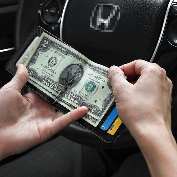 New-Bring Anti-Theft RFID Card Holder Men Ultra-Thin Card Holder Multi-Card Position ID Leather Case (Carbon Fiber) - Image 7