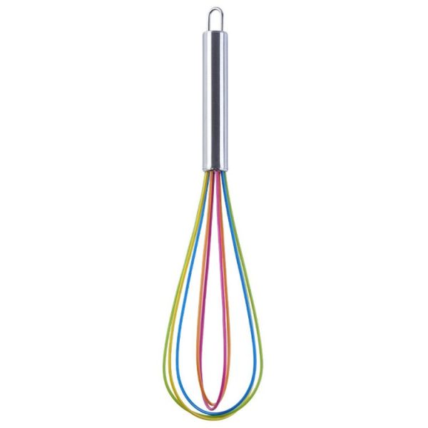 Silicone Egg Beater Home Egg Mixer Kitchen Gadgets Cream Baking Tools, Colour: 12 inch Colorful