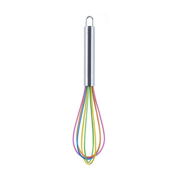 Silicone Egg Beater Home Egg Mixer Kitchen Gadgets Cream Baking Tools, Colour: 10 inch Colorful