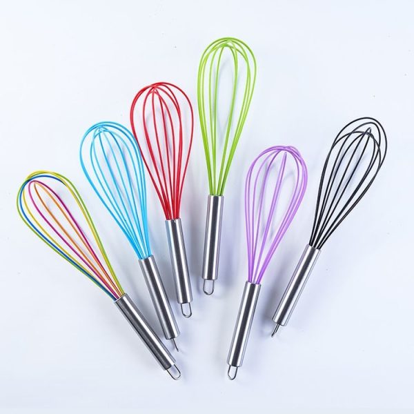 Silicone Egg Beater Home Egg Mixer Kitchen Gadgets Cream Baking Tools, Colour: 10 inch Colorful - Image 2