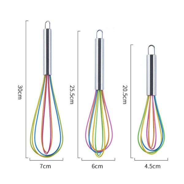 Silicone Egg Beater Home Egg Mixer Kitchen Gadgets Cream Baking Tools, Colour: 10 inch Colorful - Image 3