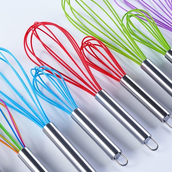 Silicone Egg Beater Home Egg Mixer Kitchen Gadgets Cream Baking Tools, Colour: 10 inch Colorful - Image 4