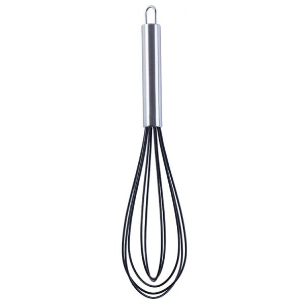 Silicone Egg Beater Home Egg Mixer Kitchen Gadgets Cream Baking Tools, Colour: 12 inch Black