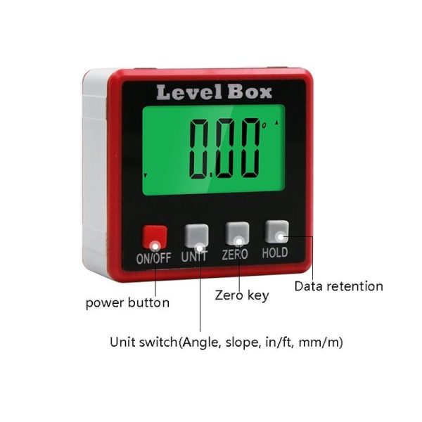 Precision Digital Inclinometer Electron Goniometers 4x90 Degree Magnetic Base Digital Protractor Angle Finder Bevel Box (Inclinationery) - Image 2
