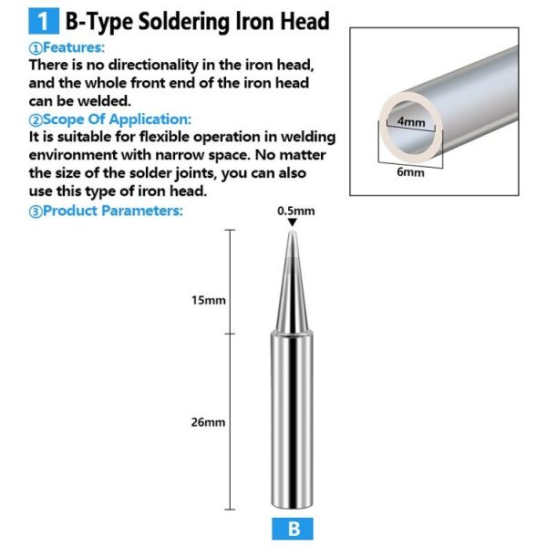17 PCS / Set Soldering Tips 936 Soldering Station Pure Copper Soldering Iron Tips Lead-Free Soldering Iron Tips - Image 3