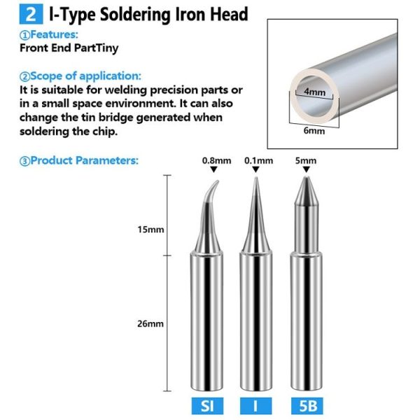 17 PCS / Set Soldering Tips 936 Soldering Station Pure Copper Soldering Iron Tips Lead-Free Soldering Iron Tips - Image 4