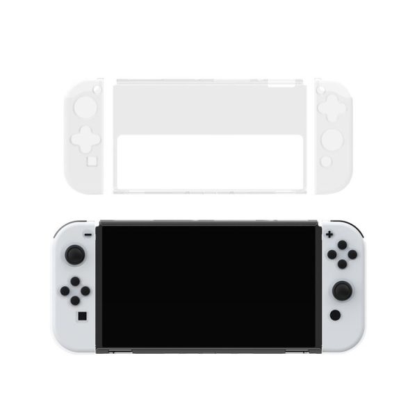 DOBE Game Handle Transparent Crystal Case TPU Protective Cover For Switch OLED Console (Transparent Color) - Image 3