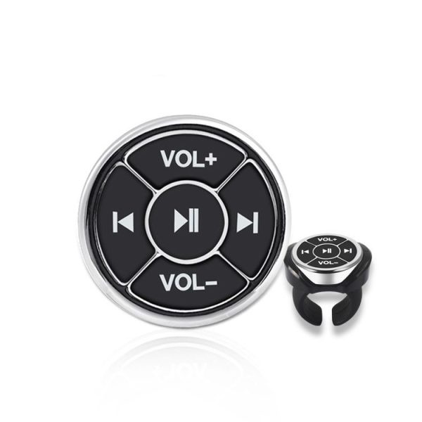 Car Mobile Phone Remote Control Bluetooth Wireless Multimedia Button Remote Control Music Playback Selfie, Colour: Silver With Buckle - Image 2