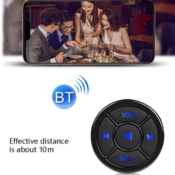 Car Mobile Phone Remote Control Bluetooth Wireless Multimedia Button Remote Control Music Playback Selfie, Colour: Silver With Buckle - Image 5