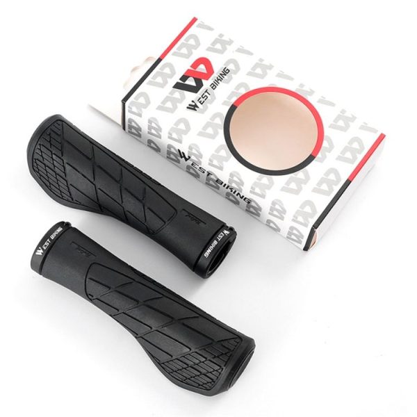 1 Pair WEST BIKING YP0804060 Bicycle Grips Mountain Bike Non-Slip Rubber Grips (Black) - Image 7