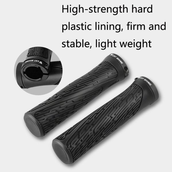 1 Pair WEST BIKING YP0804061 Bicycle Anti-Slip Shock Absorber Grip Mountain Bike Rubber Handlebar Cover (Ink) - Image 4