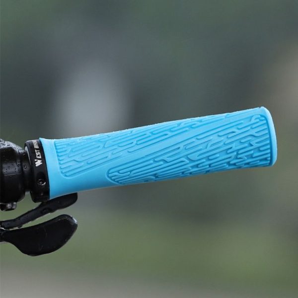 1 Pair WEST BIKING YP0804061 Bicycle Anti-Slip Shock Absorber Grip Mountain Bike Rubber Handlebar Cover (Ink) - Image 6