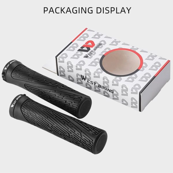 1 Pair WEST BIKING YP0804061 Bicycle Anti-Slip Shock Absorber Grip Mountain Bike Rubber Handlebar Cover (Ink) - Image 7