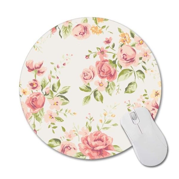 3 PCS Round Rose Flower Rubber Cloth Mouse Pad Heat Transfer Non-Slip Mouse Pad, Size: 20 x 20cm (Rose 4)