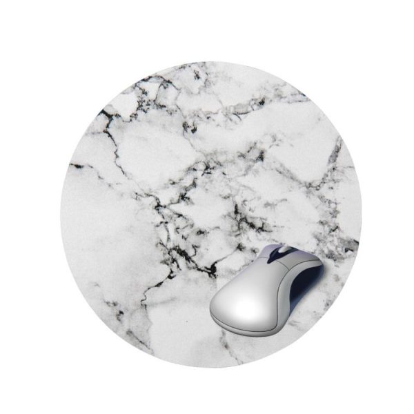 3 PCS Marbled Round Mouse Pad Rubber Non-Slip Mouse Pad, Size: 20 x 20cm Not Overlocked (Marble 4)