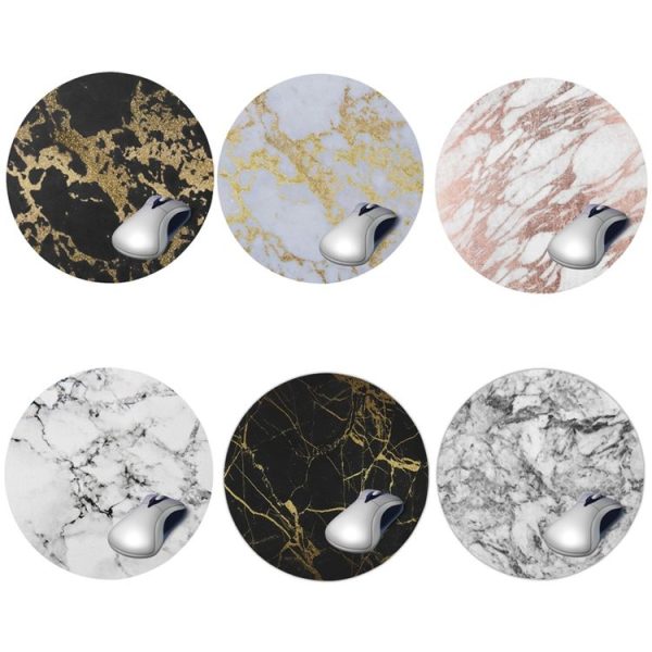 3 PCS Marbled Round Mouse Pad Rubber Non-Slip Mouse Pad, Size: 20 x 20cm Not Overlocked (Marble 4) - Image 2
