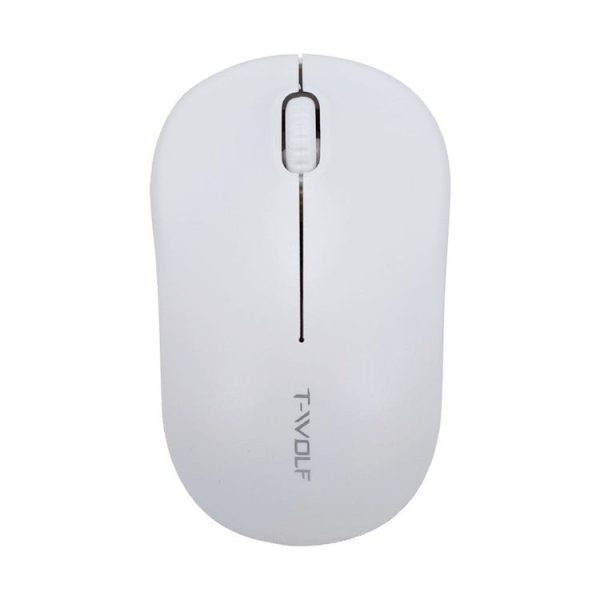 T-WOLF Q4 3 Keys 2.4GHz Wireless Mouse Desktop Computer Notebook Game Mouse (White)