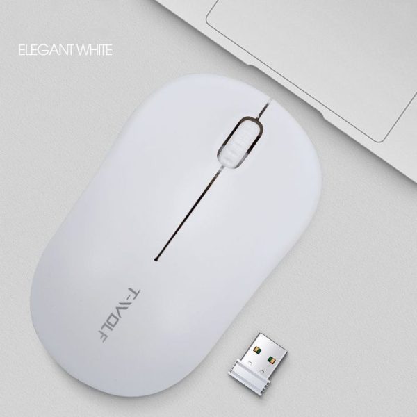T-WOLF Q4 3 Keys 2.4GHz Wireless Mouse Desktop Computer Notebook Game Mouse (White) - Image 2