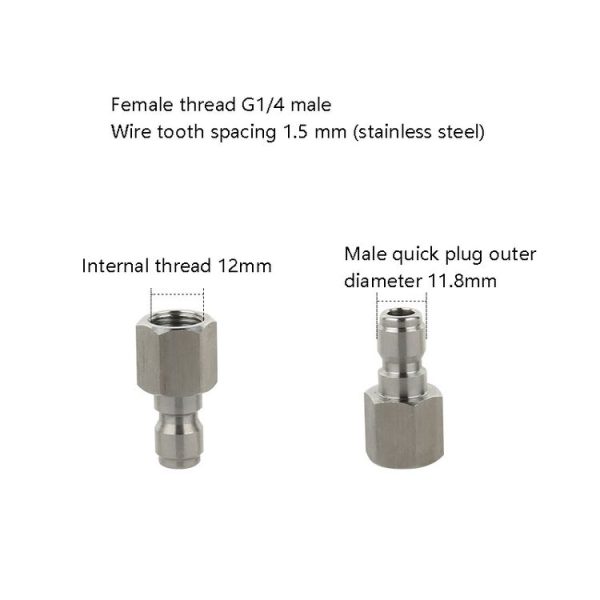 High Pressure Car Wash Machine 2 Points Live Connection Quick Plug High Pressure Steam 1 / 4 Male And Female To Live Joint (Inner Wire Male+Outer Wire Female) - Image 4