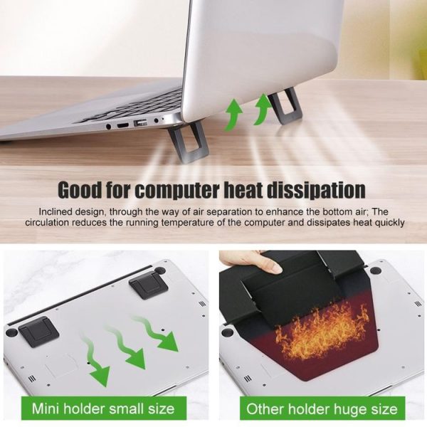 02919 Laptop Desktop Increased Heat Dissipation Bracket Laptop Base Portable Foot Pad Bracket (Black) - Image 6