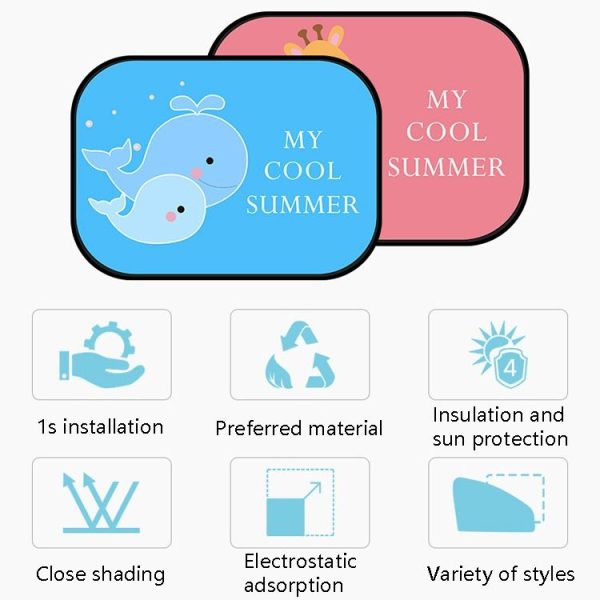 1 Pair Auto Sunshade Window Sunscreen Insulation Sunshade (Kiwi) - Image 3