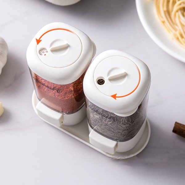 Marbrasse Metering Seasoning Box Pressing Type Seasoning Bottle Rotary Sealing Household Kitchen Seasoning Can, Specification: 2 Pieces - Image 5