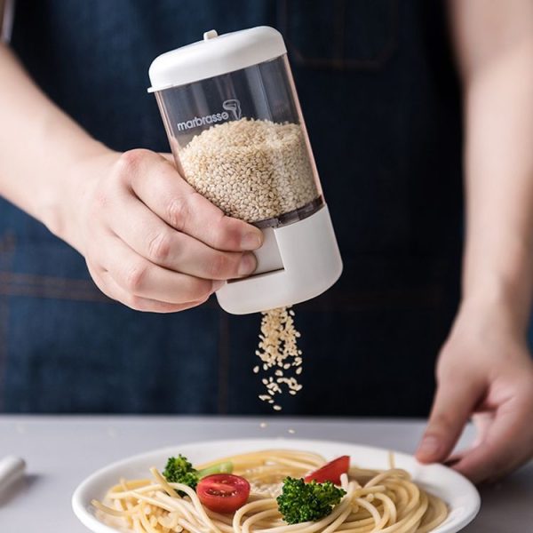 Marbrasse Metering Seasoning Box Pressing Type Seasoning Bottle Rotary Sealing Household Kitchen Seasoning Can, Specification: 2 Pieces - Image 7