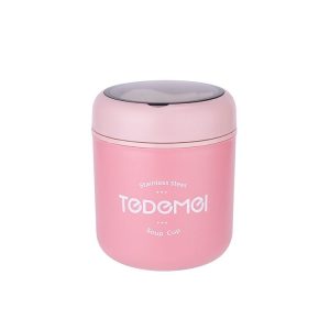 Portable Thermal Insulation Sealed Soup Cup With Lid Breakfast Lunch Box For Office Workers (Pink)