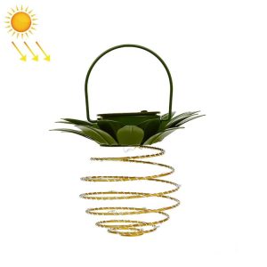 24 LEDs Solar Pineapple Lights Wrought Iron Lantern LED Copper Wire String Outdoor Waterproof Garden Decoration Lanterns