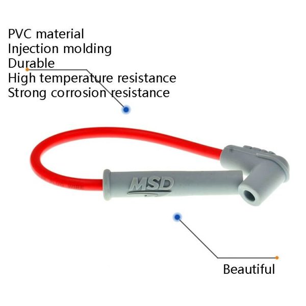 TF-2513 MSD Booster Line High Pressure Bag Spark Plug Hat Motorcycle MSD Ignition Line (Silver Red) - Image 4