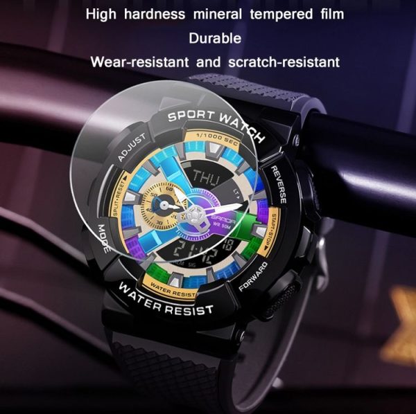 SANDA 9004 Men Symphony Dual Display Synchronous Outdoor Luminous Electronic Multifunction Watch (Illusion) - Image 5