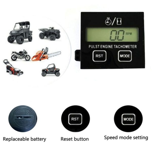 ZSB-03 Chain Saw Tachometer Gasoline Engine Lawn Mower High Tachometer Digital Display Induction Pulse Tachometer, Specification: Clip Version - Image 6